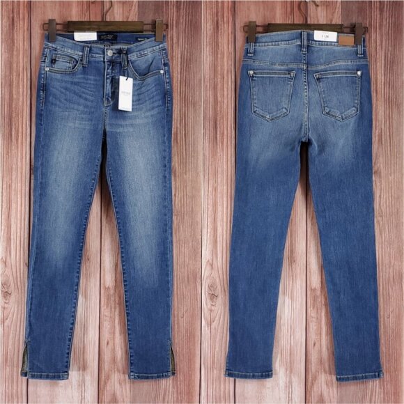Judy Blue Denim - NWT Judy Blue Womens Size 3/26 Skinny Fit Blue Denim Jeans Ankle Slit